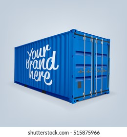 Vector of cargo container or shipping container for logistics and transportation isolated mock up