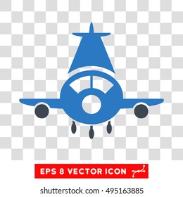 Vector Cargo Plane EPS vector pictograph. Illustration style is flat iconic bicolor smooth blue symbol on a transparent background.