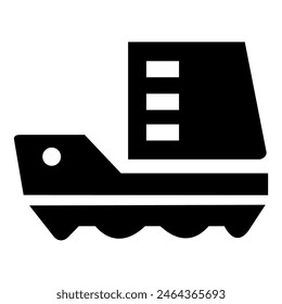 
Icono del buque de carga del Vector, ilustración del buque de carga para el logotipo y el Diseño web de la compañía
