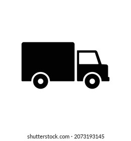 vector cargo truck icon in flat style