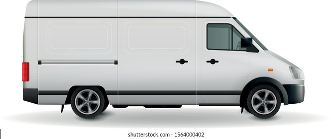 Vector cargo van, city commercial mini bus