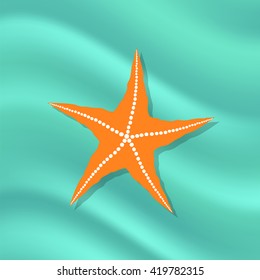  Vector Caribbean Starfish on Azure  Background