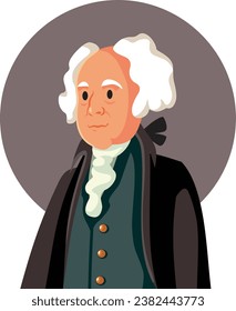 
Vector Caricature Portrait of American President John Adams. Illustration cartoon of the second American president USA leader 
