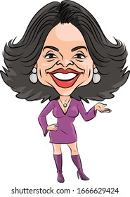 Vector Caricature Portrait Of Oprah Winfrey