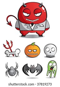 Vector caricatures of monsters for a holiday Halloween