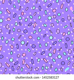 Vector carnaval seamless colorful pattern. Kids festive background with confetti. Happy Birthday, Party decor