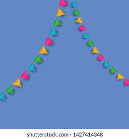 Vector Carnival Background with Colorful Flags Garlands