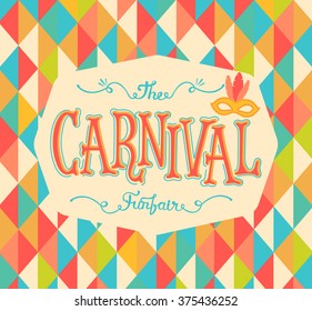 Vector carnival funfair Typographical design poster.
