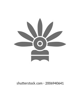 Vector carnival headdress, festive hat grey icon.