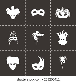 Vector carnival icons set on black background