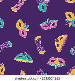 Vector Carnival Mask Pattern Repeat Seamless for Wallpaper Background Cover Packaging
