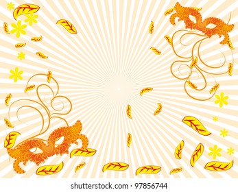 vector carnival masks. abstract background. illustration