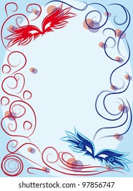 vector carnival masks. abstract background. illustration