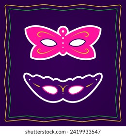 Vector Carnival Masks Colorful Decoration