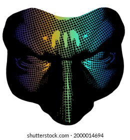 Vector Carnival Masquerade Party Mask Isolated On 3d Greed Background