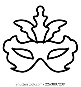 Vector Carnival and party mask line icon, linear style pictogram isolated on white. Masquerade symbol, logo illustration. Editable stroke. Pixel perfect.