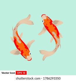 Vector of an carp koi design on white background. Animal. Fish Icon. Underwater. Easy editable layered vector illustration.