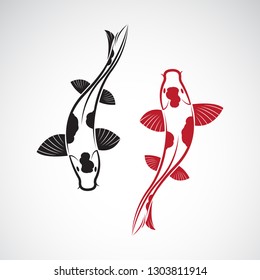 Vector of carp koi fish isolated on white background. Pet Animal. Fish icon. Easy editable layered vector illustration.