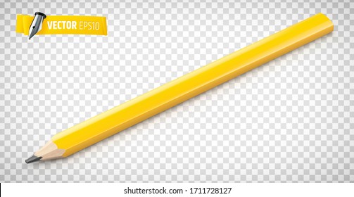 Vector carpenter pencil on transparent background