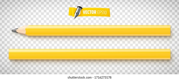 Vector carpenter pencil on transparent background