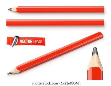 Vector carpenter pencils on white background