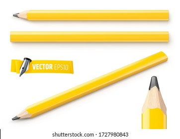 Vector carpenter pencils on white background