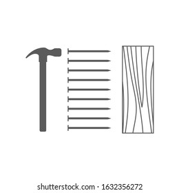 Vector carpentry icon set. Woodwork, joinery, carpentry logo or icon. Vector illustration.