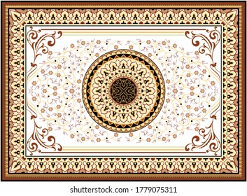 Vector Carpet Design Illustration, Printable Design.