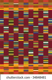Vector carpet including ethnic African motive with multicolored typical elements