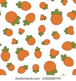 vector of carrot. carrot with any shape seamless pattern. carrot illustration