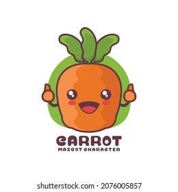 mascota de dibujos animados de zanahoria vectorial, adecuada para, logotipos, impresiones, etiquetas, embalaje, pegatinas, etc.