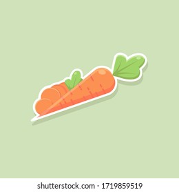 vector carrot cutout icon, sticker icon
