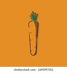Vector carrot detailed With Shadow On background, Carrot Vegetarian, Fresh Carrot