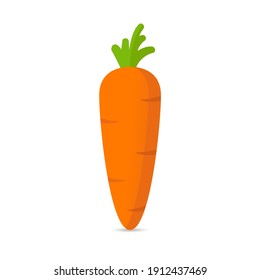 Vector carrot in a flat style on a white background.