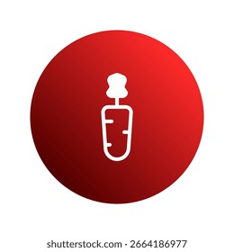 Vector carrot icon design on red gradient circle background for nutrition and agriculture concept modern style