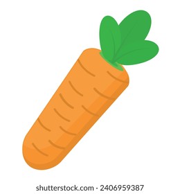 Vector carrot icon. Flat design. Sutable for apps and animation. 