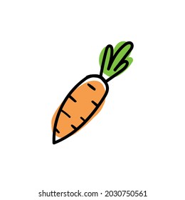 Vector carrot icon. Hand drawn