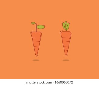 Vector Carrot Icon With Minimal Outlines