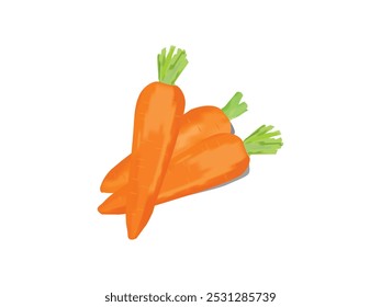 vector carrot illustration with green leaf