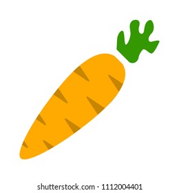 Vector Carrot Illustration, Orange Vegetable Food Sign - Healthy Diet Symbol