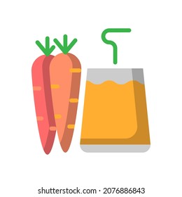 Vector carrot juice flat icon, food and drink related 64x64 Pixel, whitebackground