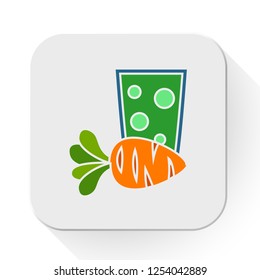 vector carrot juice icon. Flat illustration of carrot. bowling strike isolated on white background. carrot vegetable sign symbol
