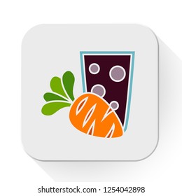 vector carrot juice icon. Flat illustration of carrot. bowling strike isolated on white background. carrot vegetable sign symbol