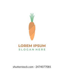 Vector carrot logo, illustration of sliced carrot