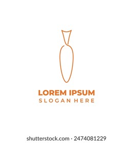 Vector carrot logo, lineart style, carrot symbol