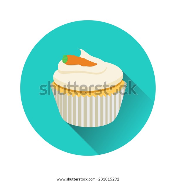 Vector Carrot Muffin Marzipan Carrot Round Stock Vector (Royalty Free
