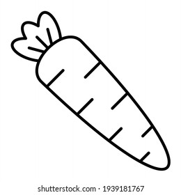 Vector Carrot Outline Icon Design
