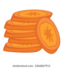 Cortes de zanahoria vectorial. Verduras, ensaladas, plantas. Puede ser para iconos o diseño plano.