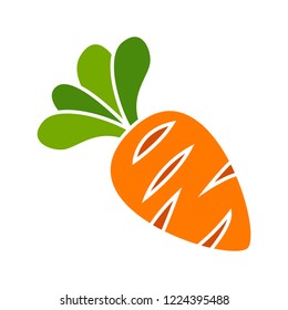 vector carrot vegetable icon. Flat illustration of carrot. bowling strike isolated on white background. healthy vegetable carrot sign symbol