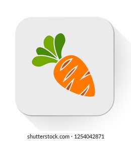 vector carrot vegetable icon. Flat illustration of carrot. bowling strike isolated on white background. healthy vegetable carrot sign symbol